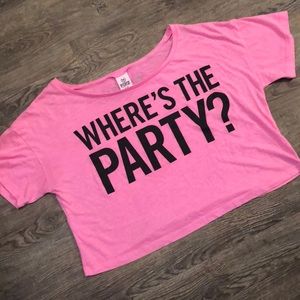 PINK Victoria Secret crop top “Where’s the Party?”